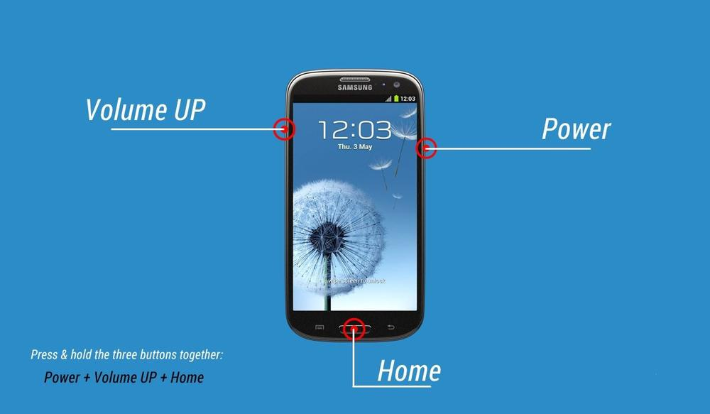Схема для входа в Recovery для Samsung