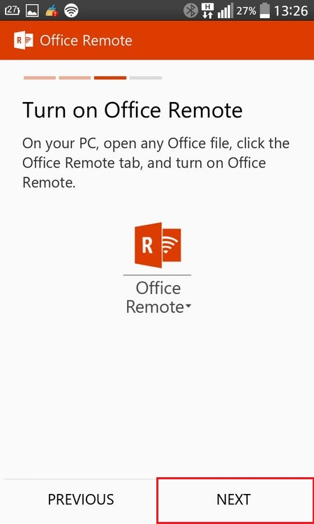 Включить Office Remote