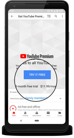 Подписка на YouTube Premium
