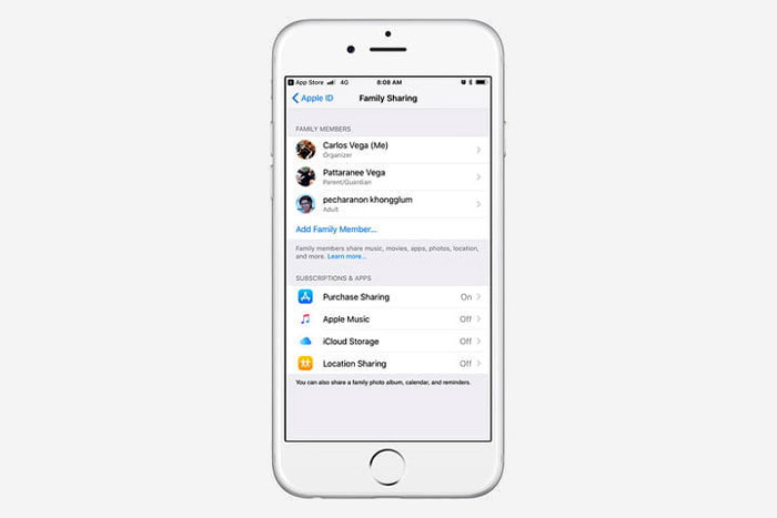 Делитесь купленными приложениями с членами своей семьи