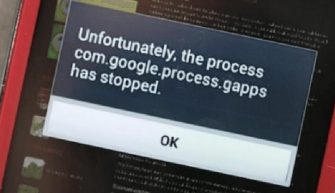 В приложении com.google.process.gapps произошла ошибка