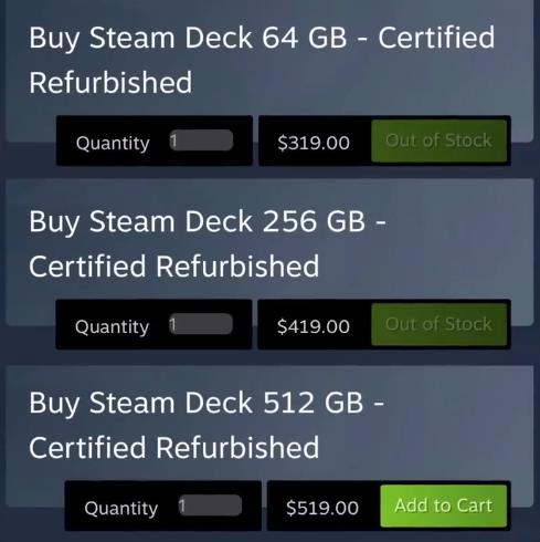 Официально восстановленные Steam Deck