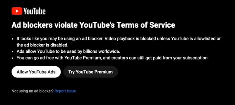YouTube борется с AdBlock
