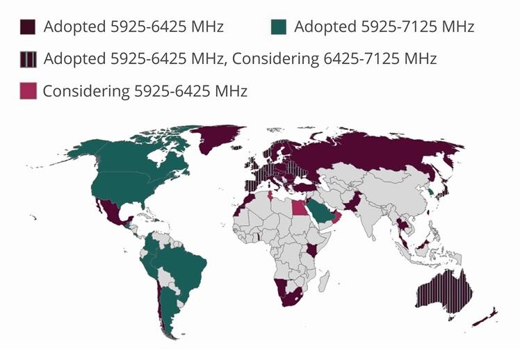 Одобренные частоты Wi-Fi в разных странах