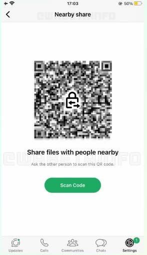 WhatsApp* тестирует функцию Nearby Share